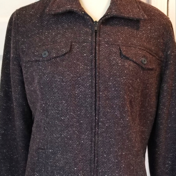 Aeropostale Brown Wool Blend Zip Front Jacket, Size M - Picture 2 of 16